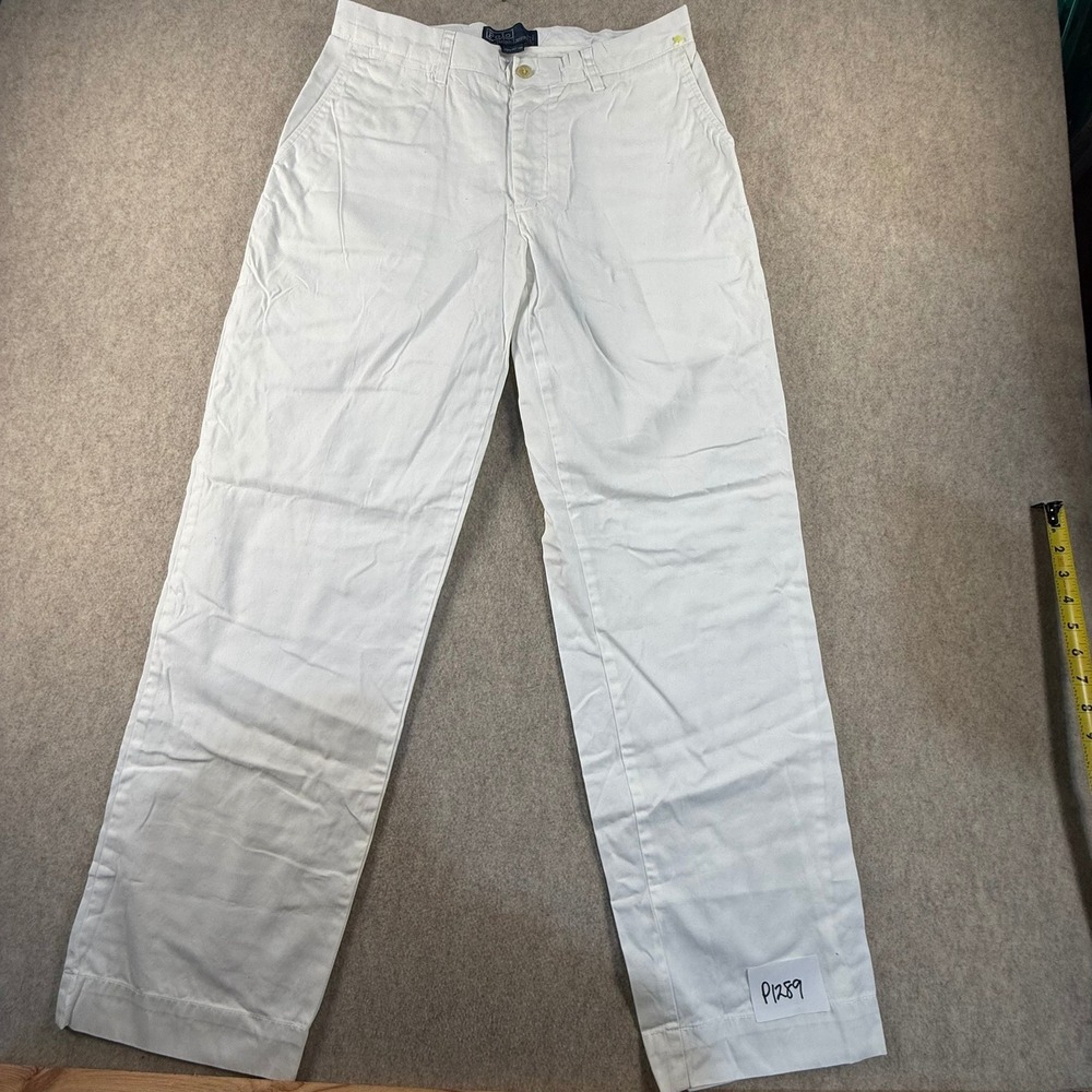 Polo Ralph Lauren Mens White Chino Pants 31x30 Straight Leg Cotton Pony Logo